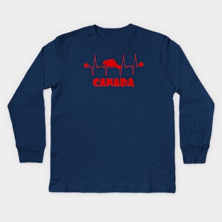 Canadian Heartbeat  II Kids Long Sleeve T-Shirt